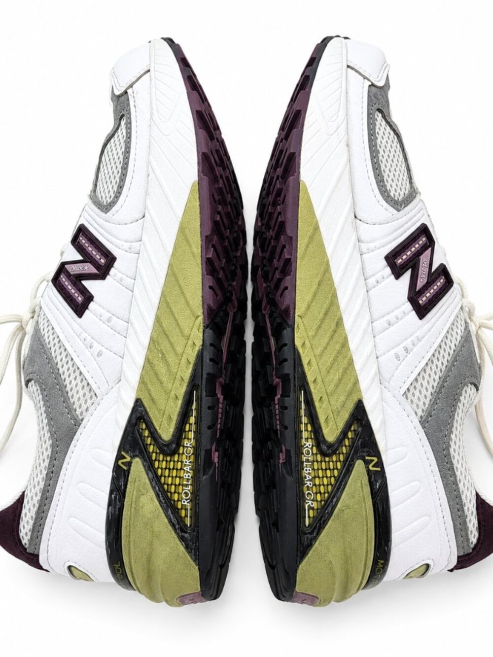New Balance White Gray Olive Athletic Shoes